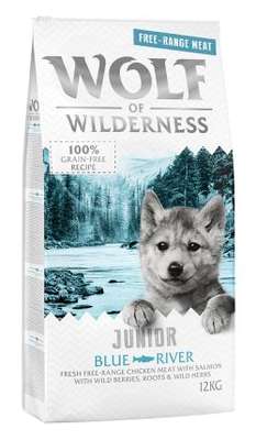 Wolf of Wilderness Junior "Blue River" - Freilandhuhn & Lachs  2 x 12 kg