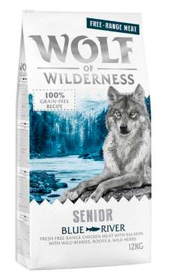 Wolf of Wilderness senior "Blue River" - Freilandhuhn & Lachs