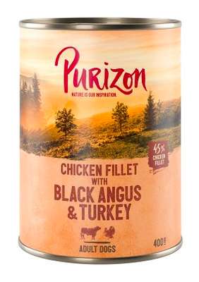 Purizon Black-Angus & Truthahn mit Süßkartoffel und Cranberry 24x400gram [price]