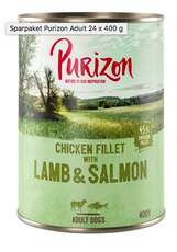Purizon Lamm & Lachs mit Kartoffel und Birne 24x400gram